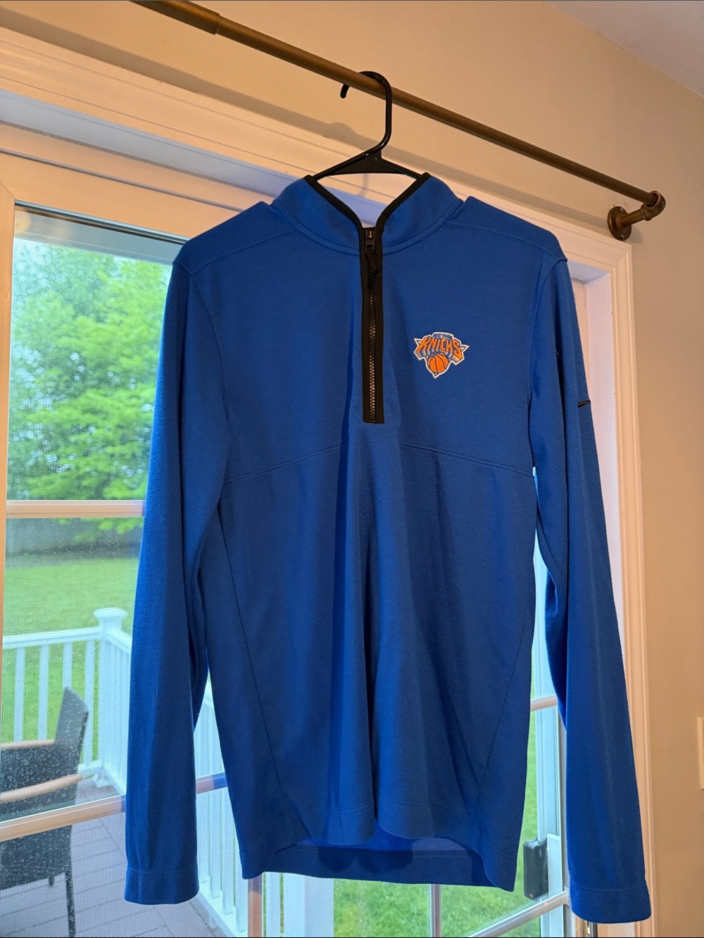 Nike New York Knicks Royal Blue Quarter-Zip Pullover